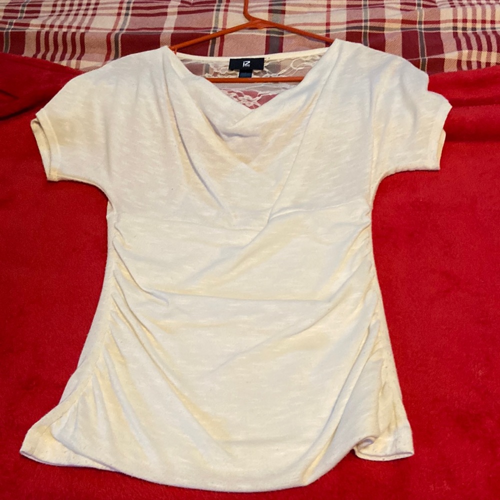 Super cute light weight lace back sweater